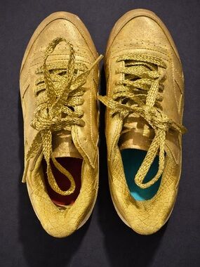 Reebok Gold Metallic Wonder Woman Athletic Sneakers. WW84 Collab.